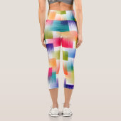 Leggings Capri Vibrant Geometric Color Blocks with Soft Gradient  (Verso)