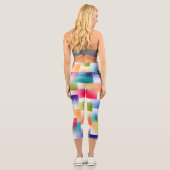 Leggings Capri Vibrant Geometric Color Blocks with Soft Gradient  (Verso)