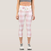 Leggings Capri Vichy rose blanc (Recto)