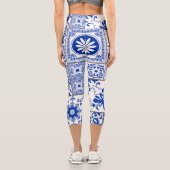 Leggings Capri Victorian Majolica : Patchwork Tile Motif. (Verso)