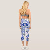 Leggings Capri Victorian Majolica : Patchwork Tile Motif. (Verso)