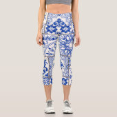 Leggings Capri Victorian Majolica : Patchwork Tile Motif. (Recto)