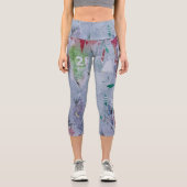 Leggings Capri Vieilles affiches hiver look blanc vert gris rouge (Recto)