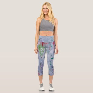 Leggings Capri Vieilles affiches hiver look blanc vert gris rouge