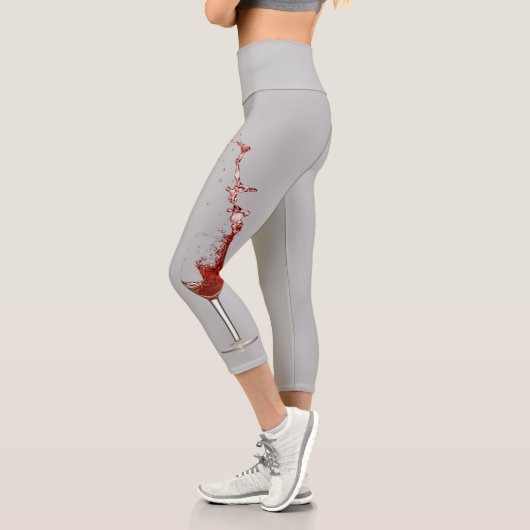 Leggings Capri Vin amusant Lover Rouge Blanc lunettes Splash (Gauche)
