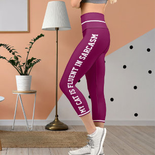 Leggings Capri Vin Blanc Personnalisé Fun Style Comique Thème Cha
