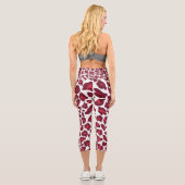 Leggings Capri Vin Motif léopard rouge (Verso)