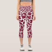Leggings Capri Vin Motif léopard rouge (Recto)