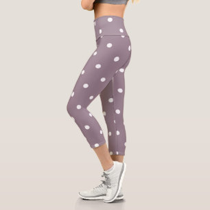 Leggings Capri Vin rose et points blancs