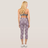 Leggings Capri Vin rose et points blancs (Verso)