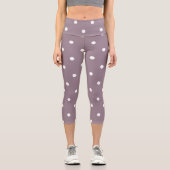 Leggings Capri Vin rose et points blancs (Recto)