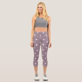 Leggings Capri Vin rose et points blancs (Recto)