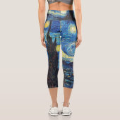 Leggings Capri Vincent Van Gogh La Nuit étoilée Jaune Clair (Verso)