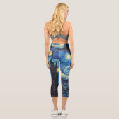 Leggings Capri Vincent Van Gogh La Nuit étoilée Jaune Clair (Verso)