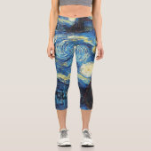 Leggings Capri Vincent Van Gogh La Nuit étoilée Jaune Clair (Recto)