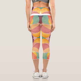Leggings Capri Vintage Abstract Pattern