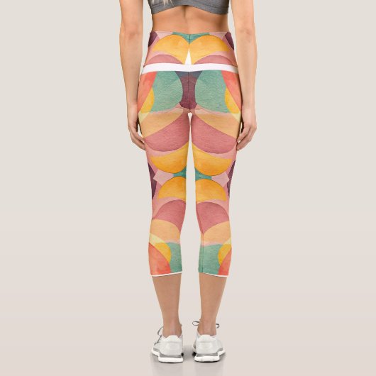 Leggings Capri Vintage Abstract Pattern (Verso)