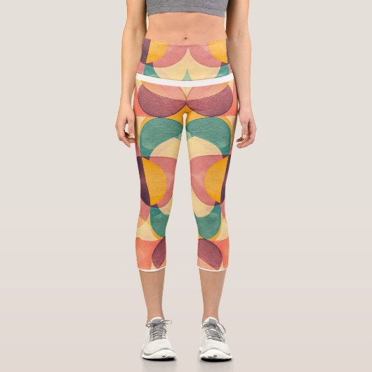 Leggings Capri Vintage Abstract Pattern (Recto)