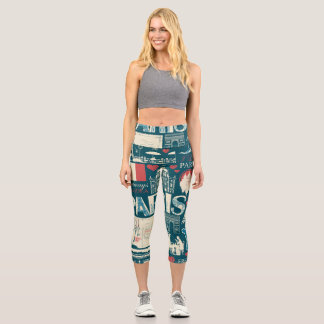 Leggings Capri Vintage parisien : France Élégance