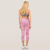 Leggings Capri Vintage Pastel Rose Coastal Stripe (Verso)