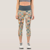 Leggings Capri Vintage, patchwork, paré (Recto)