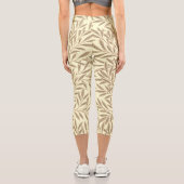 Leggings Capri Vintage Sepia Tan Willow Feuille Botanique (Verso)