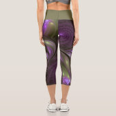 Leggings Capri Violet Abstrait violet violet kaki fractal (Verso)