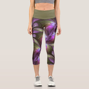 Leggings Capri Violet Abstrait violet violet kaki fractal