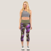 Leggings Capri Violet Abstrait violet violet kaki fractal (Recto)