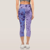 Leggings Capri Violet bleu violet abstrait motif en détresse (Verso)