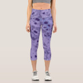 Leggings Capri Violet bleu violet abstrait motif en détresse (Recto)