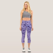 Leggings Capri Violet bleu violet abstrait motif en détresse (Recto)