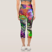 Leggings Capri Violet, citron vert et marbre noir (Verso)