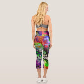 Leggings Capri Violet, citron vert et marbre noir (Verso)
