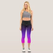 Leggings Capri Violet noir et Ombre rose (Recto)