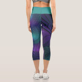 Leggings Capri Violet rencontre Turquoise moderne art fractal abs (Verso)