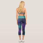 Leggings Capri Violet rencontre Turquoise moderne art fractal abs (Verso)