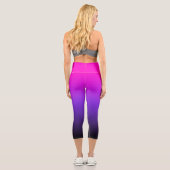 Leggings Capri Violet rose chaud et Ombre noir (Verso)