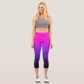 Leggings Capri Violet rose chaud et Ombre noir (Recto)