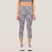 Leggings Capri Violet, Turquoise et vert (Recto)