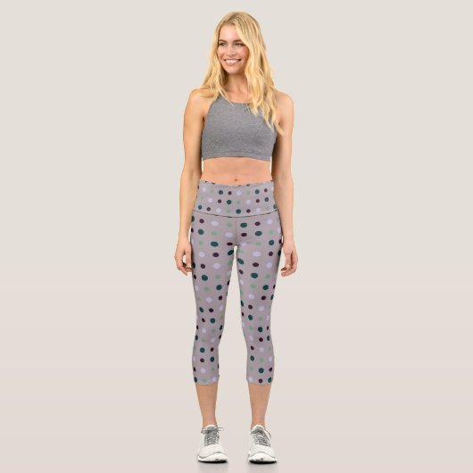 Leggings Capri Violet, Turquoise et vert (Recto)