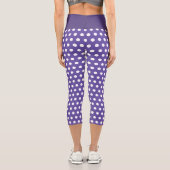 Leggings Capri Violet violet blanc pois motif (Verso)
