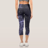 Leggings Capri Violet violet noir galaxie abstraite (Verso)
