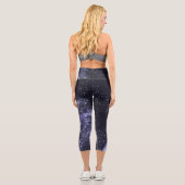 Leggings Capri Violet violet noir galaxie abstraite (Verso)