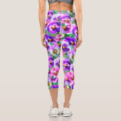 Leggings Capri Violets colorés Pansy Flower (Verso)