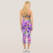 Leggings Capri Violets colorés Pansy Flower (Verso)