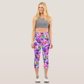 Leggings Capri Violets colorés Pansy Flower (Recto)