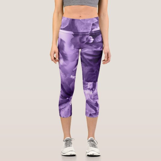 Leggings Capri Violettes monochromes (Recto)
