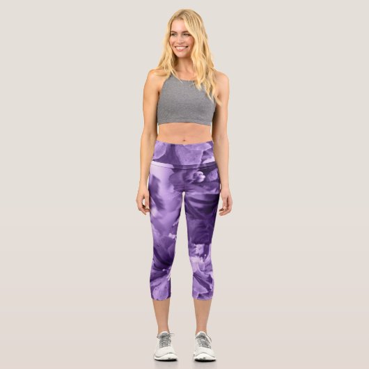 Leggings Capri Violettes monochromes (Recto)
