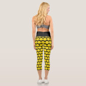 Leggings Capri Visage jaune noir sourire (Verso)